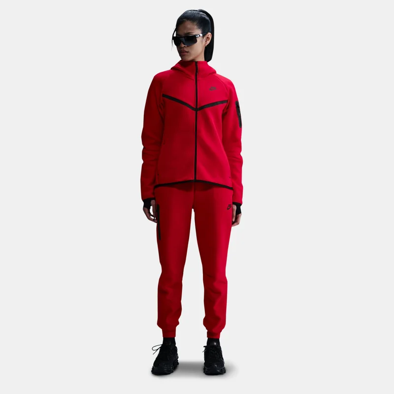 Nike Red Women's Sportswear Tech Fleece Windrunner Hoodie for Women | Best Price UAE